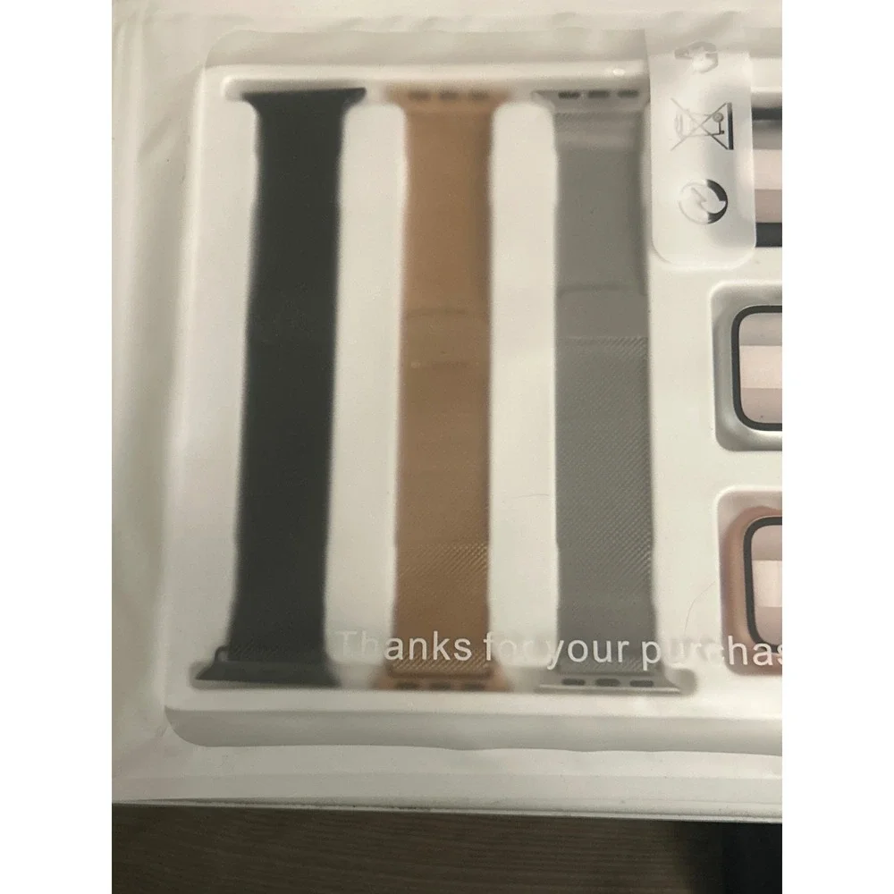 6pc Apple Watch‎ Band and Case Set Milanese Loop Mesh Magnetic 42mm